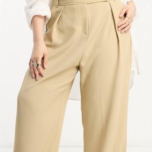 River Island Plus Wide Leg Tailored dad pants (ASOS)